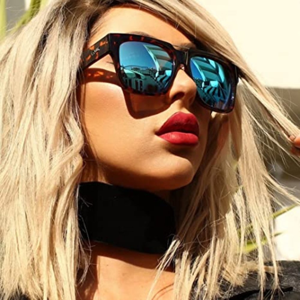 Quay sunglasses: 56mm Mila Mirrored Sunglasses in Tort/Blue